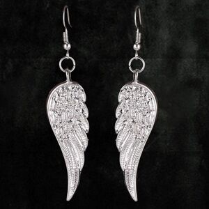 Angel Wing Earrings Silver Dangle - Memorial Gift - Remembrance Jewelry NWT